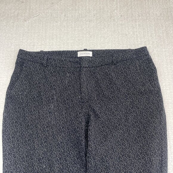 Calvin Klein Dark Black & White Dot AOP Dress Pants Women’s Size 14 Read* - Picture 2 of 15